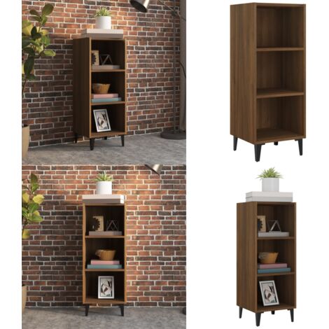 Credenza Rovere Marrone 34,5x32,5x90 cm in Legno Multistrato - Credenza marrone - Credenza con scomparti