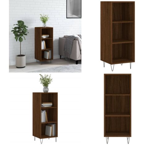Credenza Rovere Marrone 34,5x32,5x90 cm in Legno Multistrato - Credenza marrone - Credenza multistrato