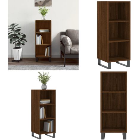 Credenza Rovere Marrone 34,5x32,5x90 cm in Legno Multistrato - Credenza marrone - Credenza multistrato