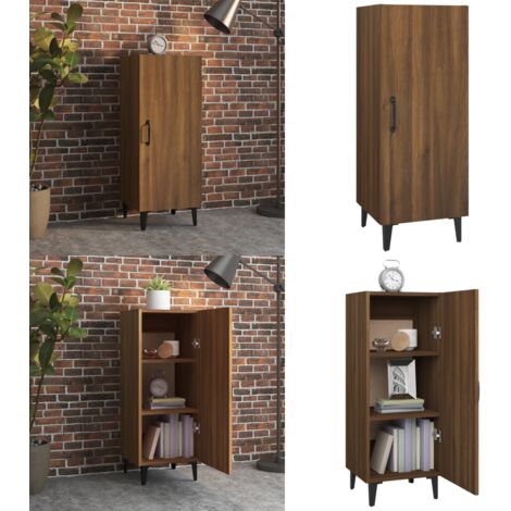 Credenza Rovere Marrone 34,5x34x90 cm in Legno Multistrato - Credenza marrone - Credenza in legno multistrato