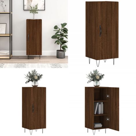 Credenza Rovere Marrone 34,5x34x90 cm in Legno Multistrato - Credenza marrone - Credenza multistrato