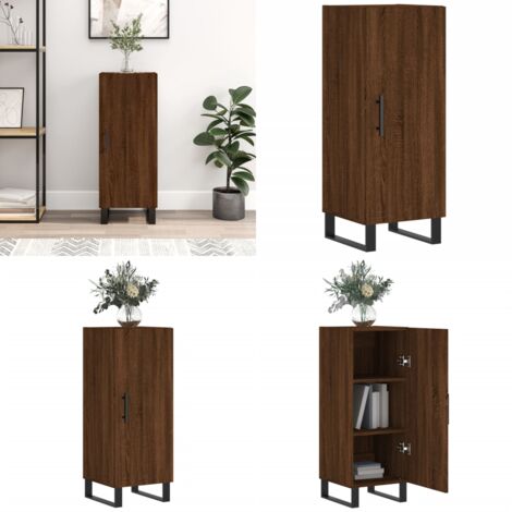 Credenza Rovere Marrone 34,5x34x90 cm in Legno Multistrato - Credenza moderna - Credenza marrone