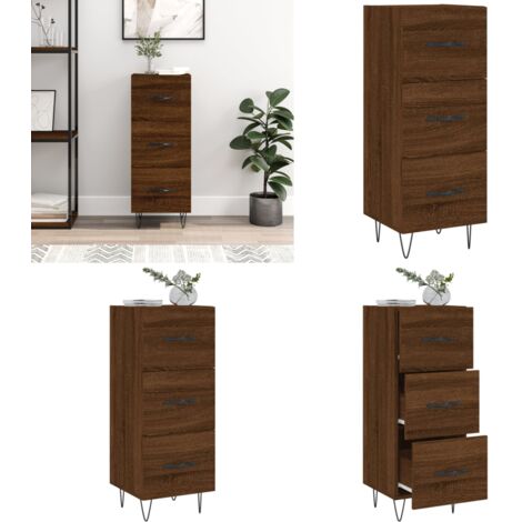 Credenza Rovere Marrone 34,5x34x90 cm in Legno Multistrato - Credenza moderna - Credenza marrone
