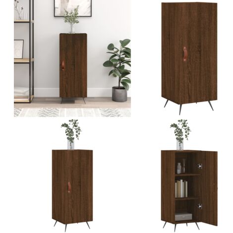 Credenza Rovere Marrone 34,5x34x90 cm in Legno Multistrato - Credenza moderna - Credenza marrone
