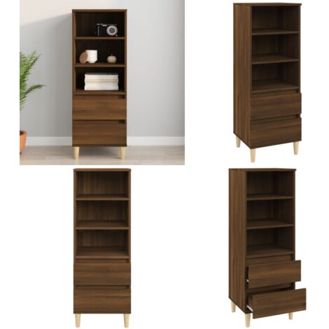 Credenza Rovere Marrone 40x36x110 cm in Legno Multistrato - Credenza marrone - Credenza in legno multistrato