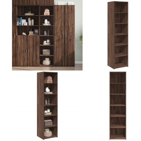 Credenza Rovere Marrone 45x41x185 cm in Legno Multistrato - Credenza marrone - Credenza moderna