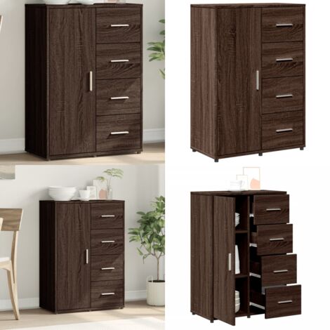 Credenza Rovere Marrone 60x31x84 cm in Legno Multistrato - Credenza marrone - Credenza in legno multistrato