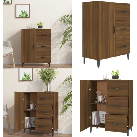 Credenza Rovere Marrone 69,5x34x90 cm in Legno Multistrato - Credenza marrone - Credenza multistrato