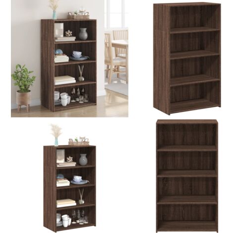 Credenza Rovere Marrone 70x41x124 cm in Legno Multistrato - Credenza marrone - Credenza multistrato