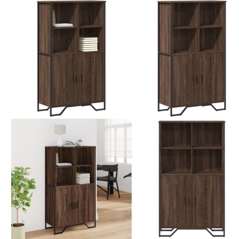Credenza Rovere Marrone 79,5x35,5x137,5 cm in Legno Multistrato - Credenza marrone - Credenza con ante