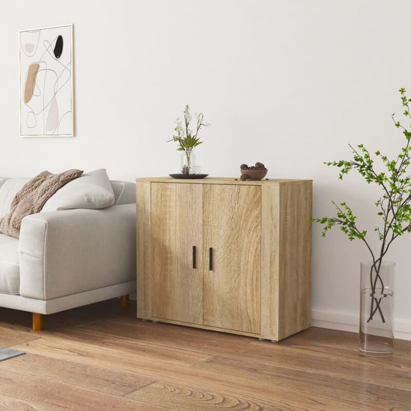 Credenza, Madia per salotto Rovere Sonoma 80x33x70 cm in Legno Multistrato Vidaxl