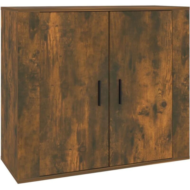 Credenza Rovere Fumo 80x33x70 cm in Legno Multistrato Vidaxl