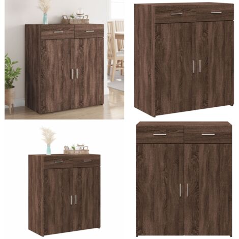 Credenza Rovere Marrone 80x42,5x93 cm in Legno Multistrato - Credenza marrone - Credenza con cassetti