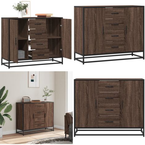 Credenza Rovere Marrone 92x35x76 cm in Legno Multistrato - Credenza marrone - Credenza in legno multistrato