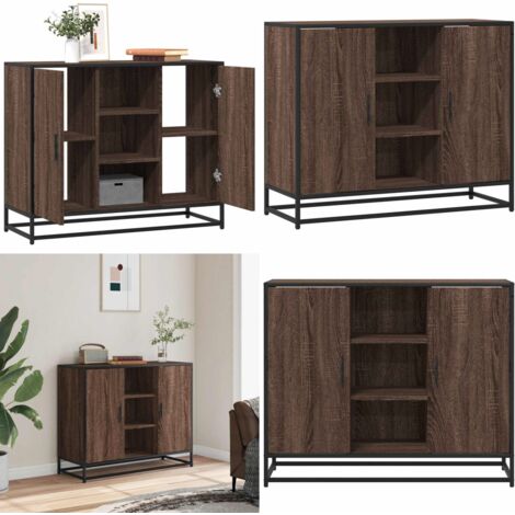 Credenza Rovere Marrone 92x35x76 cm in Legno Multistrato - Credenza moderna - Credenza marrone