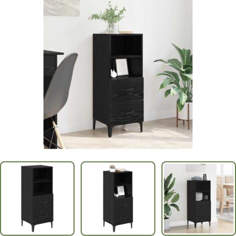 Credenza Rovere Nero -  Credenza Rovere nero 34 x 34.5 x 90 cm Legno multistrato