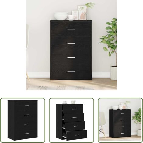 Credenza Rovere Nero -  Credenza Rovere Nero 60 x 31 x 84 cm Legno multistrato