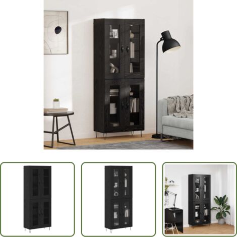 Credenza rovere nero -  Credenza Rovere Nero 69,5 x 34 x 180 cm Legno multistrato
