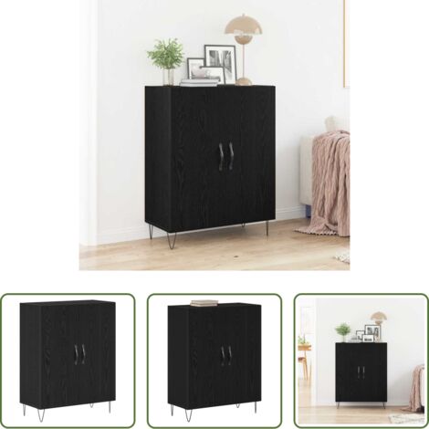 Credenza Rovere Nero -  Credenza Rovere Nero 69,5 x 34 x 90 cm Legno multistrato