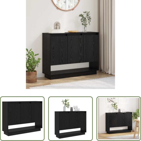 Credenza Rovere Nero -  Credenza Rovere Nero 97 x 29 x 75 cm Legno multistrato