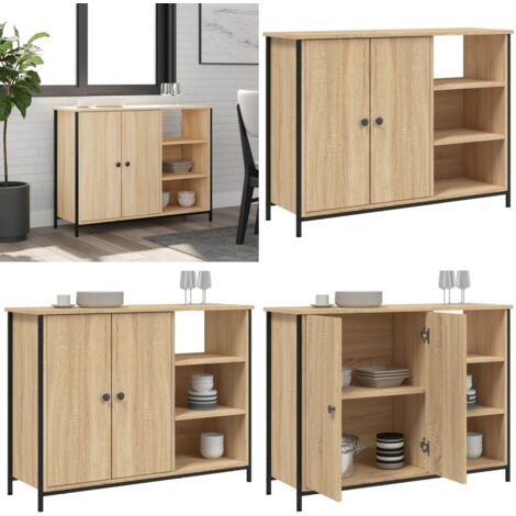 Credenza Rovere Sonoma 100x33x75 cm in Legno Multistrato - Credenza Rovere Sonoma - Credenza con piedini regolabili
