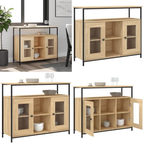 Credenza Rovere Sonoma 100x35x80 cm in Legno Multistrato - Credenza in legno multistrato - Credenza in legno sonoma
