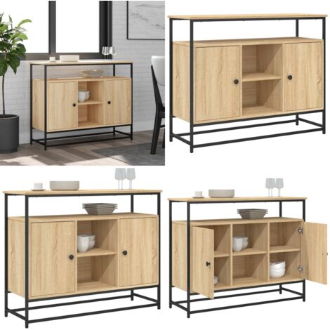Credenza Rovere Sonoma 100x35x80 cm in Legno Multistrato - Credenza in legno multistrato - Credenza in Rovere Sonoma