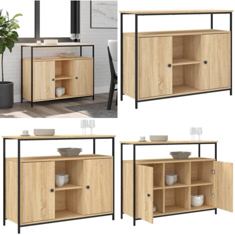 Credenza Rovere Sonoma 100x35x80 cm Legno ingegnerizzato - Credenza in legno - Credenza con piedini regolabili