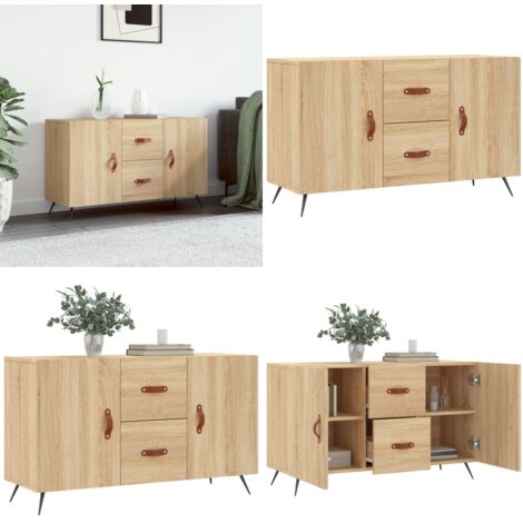 Credenza Rovere Sonoma 100x36x60 cm in Legno Multistrato - Credenza moderna - Credenza in legno multistrato