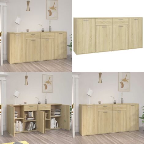 VidaXL Credenza In Legno Multistrato Rovere Sonoma – Armadio Con Anta E Ampio Spazio – Dimensioni 73,5x35x75 Cm, Fissaggio A Parete Incluso - 2