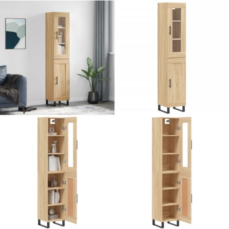 Credenza Rovere Sonoma 34,5x34x180 cm in Legno Multistrato - Credenza in legno multistrato - Credenza in rovere