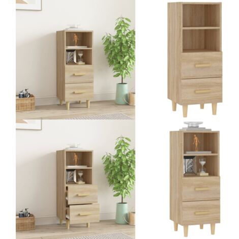 Credenza Rovere Sonoma 34,5x34x90 cm in Legno Multistrato - Credenza in legno - Credenza Rovere Sonoma