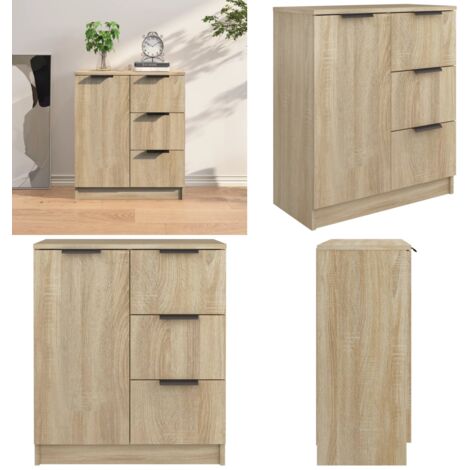 Credenza Rovere Sonoma 60x30x70 cm in Legno Multistrato - Credenza Rovere Sonoma - Credenza in legno multistrato