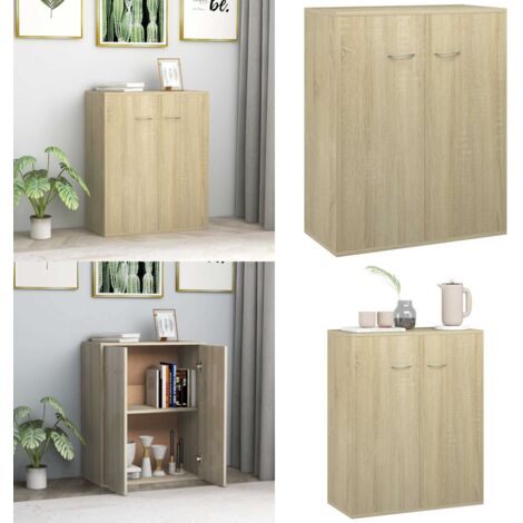 Credenza Rovere Sonoma 60x30x75 cm in Legno Multistrato - Credenza rovere - Credenza moderna