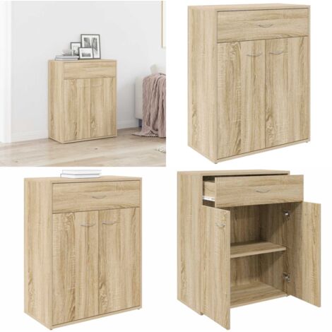 Credenza Rovere Sonoma 60x30x75 cm in Legno Multistrato - Credenza rovere - Credenza multistrato