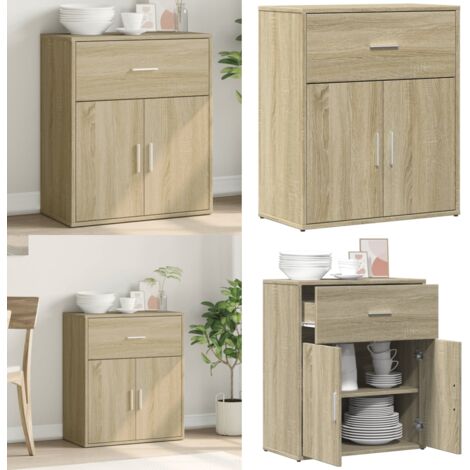 Credenza Rovere Sonoma 60x31x70 cm in Legno Multistrato - Credenza in legno multistrato - Credenza in legno Rovere Sonoma