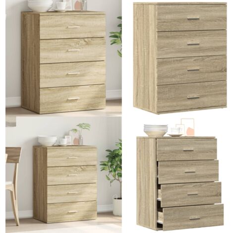 Credenza Rovere Sonoma 60x39x80 cm in Legno Multistrato - Credenza in legno multistrato - Credenza in legno Rovere Sonoma