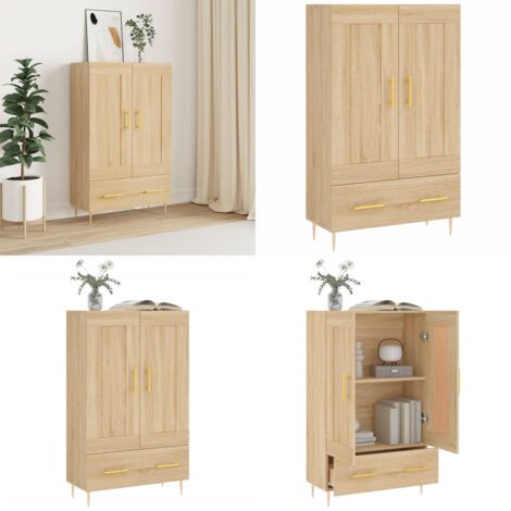 Credenza Rovere Sonoma 69,5x31x115 cm in Legno Multistrato - Credenza in legno - Credenza con piano espositivo