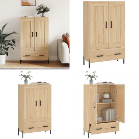 Credenza Rovere Sonoma 69,5x31x115 cm in Legno Multistrato - Credenza in legno - Credenza con piano espositivo