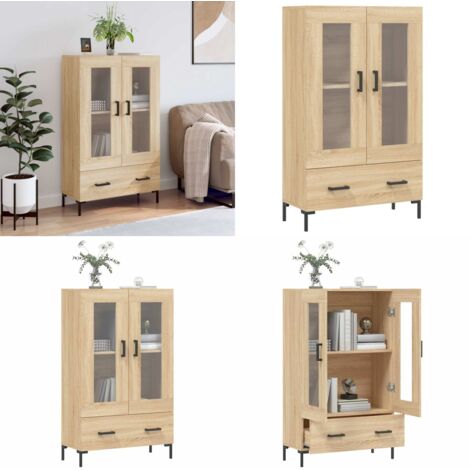 Credenza Rovere Sonoma 69,5x31x115 cm in Legno Multistrato - Credenza moderna - Credenza in legno multistrato