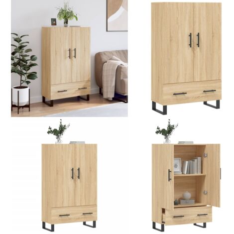 Credenza Rovere Sonoma 69,5x31x115 cm in Legno Multistrato - Credenza moderna - Credenza in legno multistrato