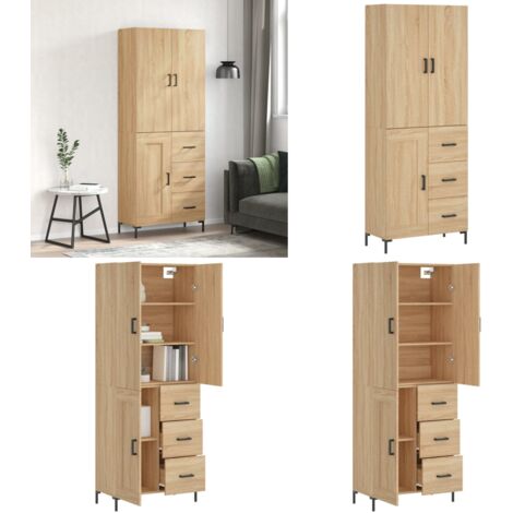 Credenza Rovere Sonoma 69,5x34x180 cm in Legno Multistrato - Credenza in legno multistrato - Credenza in legno sonoma