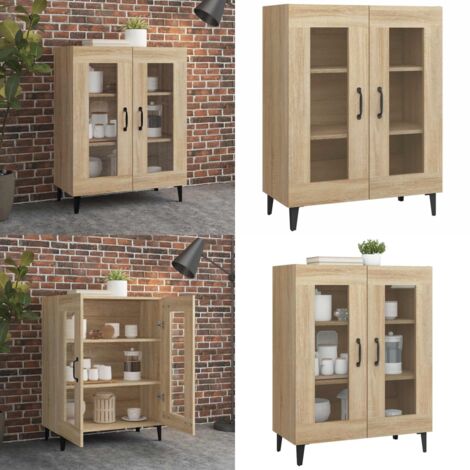 Credenza Rovere Sonoma 69,5x34x90 cm in Legno Multistrato - Credenza in legno multistrato - Credenza in Rovere Sonoma