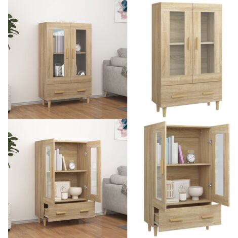 Credenza Rovere Sonoma 70x31x115 cm in Legno Multistrato - Credenza in legno multistrato - Credenza in legno rovere