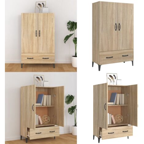 Credenza Rovere Sonoma 70x31x115 cm in Legno Multistrato - Credenza in legno multistrato - Credenza in legno Rovere Sonoma
