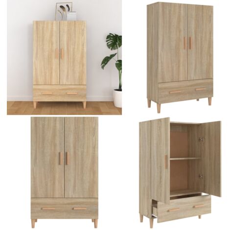 Credenza Rovere Sonoma 70x31x115 cm in Legno Multistrato - Credenza in legno multistrato - Credenza in Rovere Sonoma