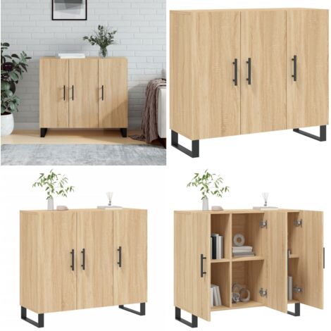 Credenza Rovere Sonoma 90x34x80 cm in Legno Multistrato - Credenza moderna - Credenza in legno multistrato