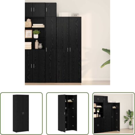 Credenza rustica -  Credenza Rovere nero 70 x 42.5 x 185 cm Legno multistrato