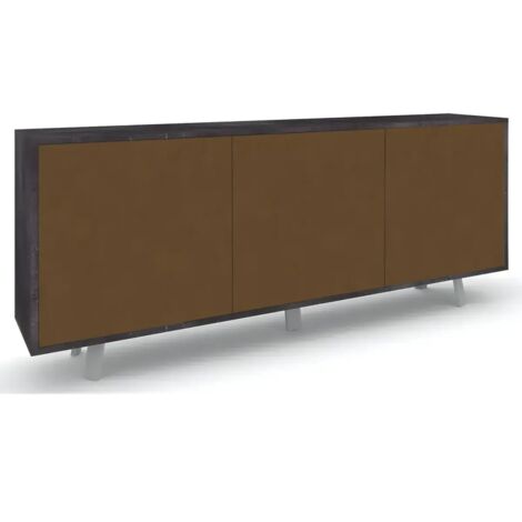 Credenza Soggiorno 3 Ante Push-Pull 177x41x74 cm Nero e Ruggine