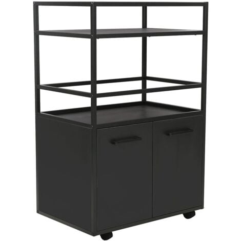 Credenza su ruote con 2 ante, 2 ripiani e 4 ruote L60 cm - MOSAIK
